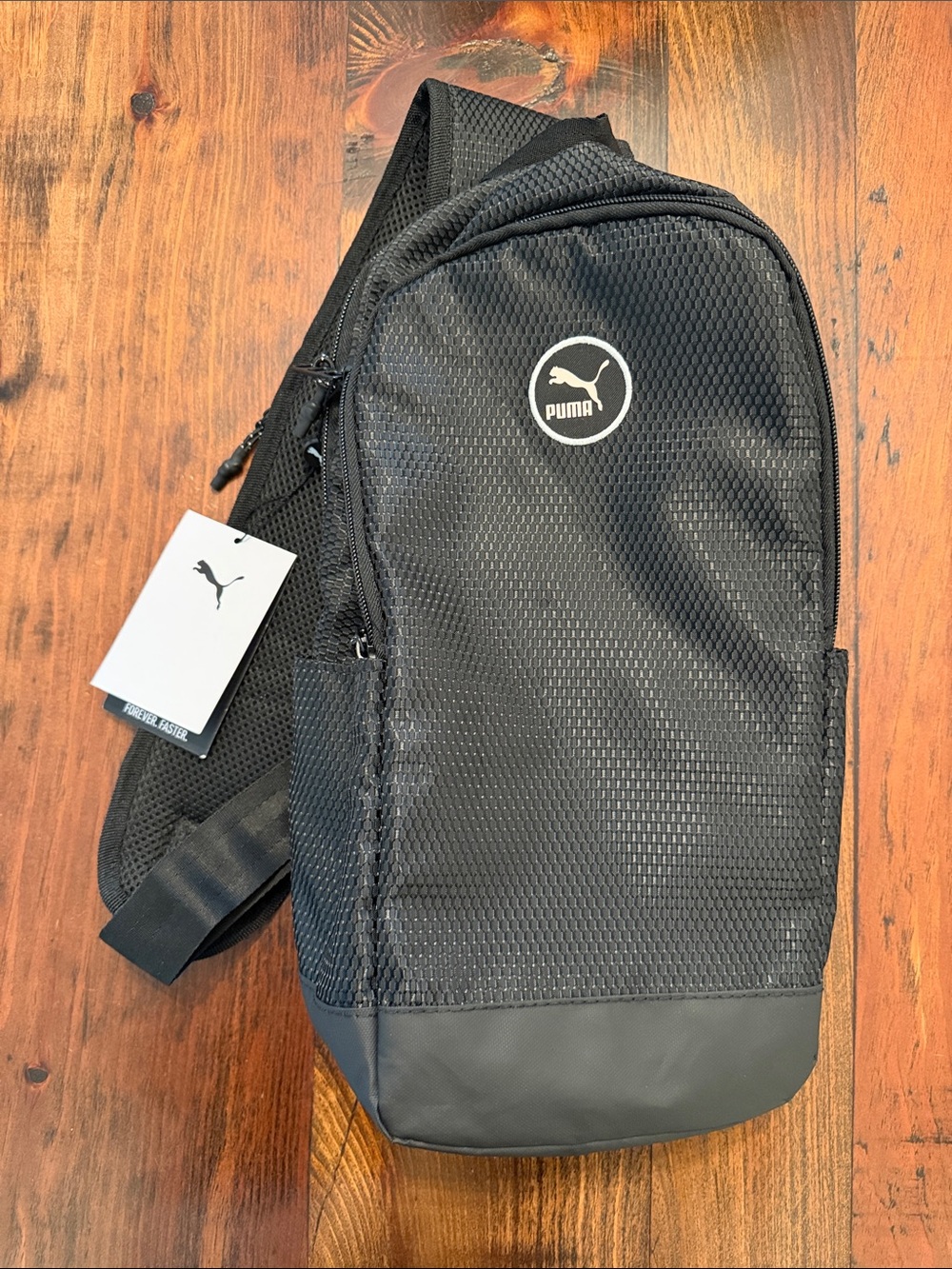 Puma Black Mesh Sling Pack Bag NWT